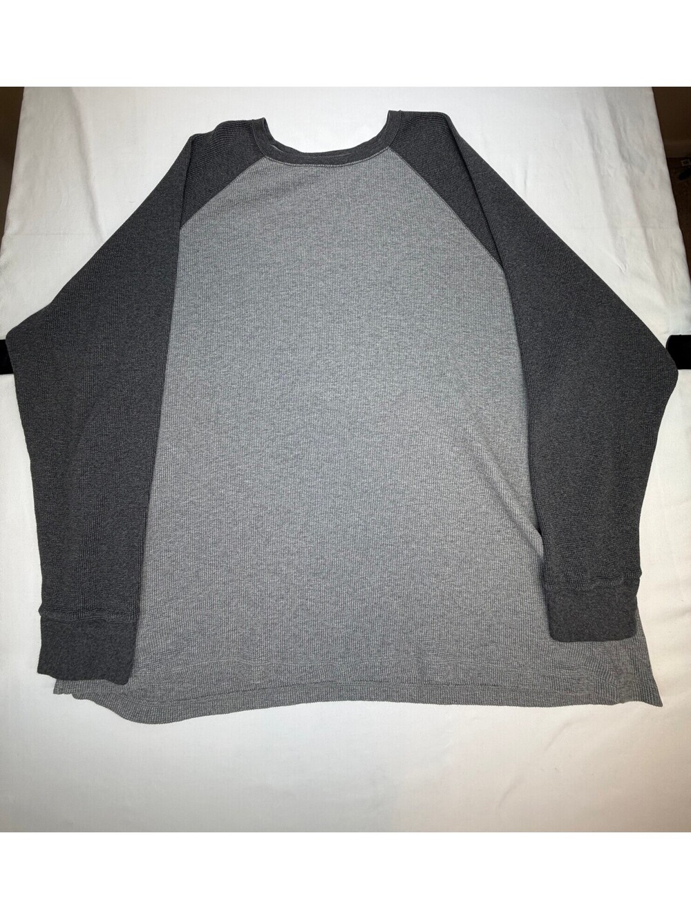 Foundry Men's Long Sleeve Shirt Raglan Waffle Knit Colorblock Size 3XLT Grey